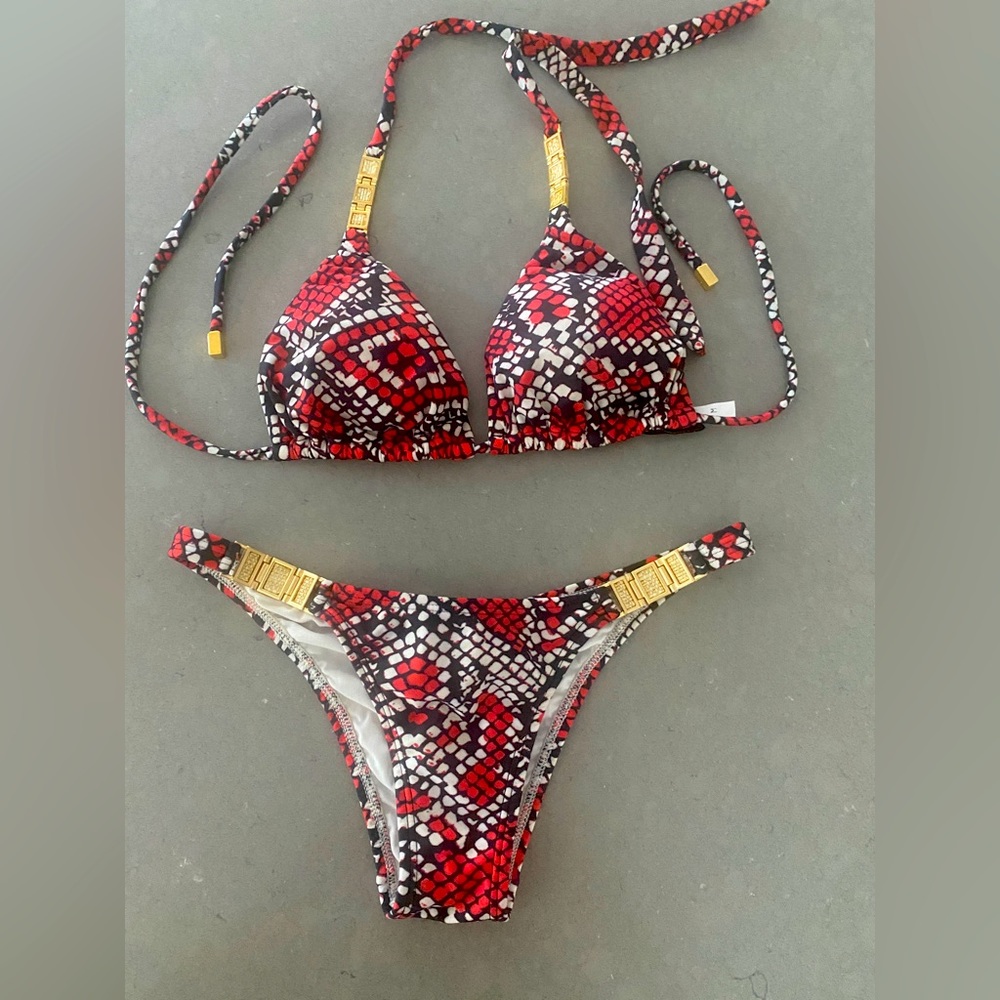 Vix snake print red and gold details M/XS